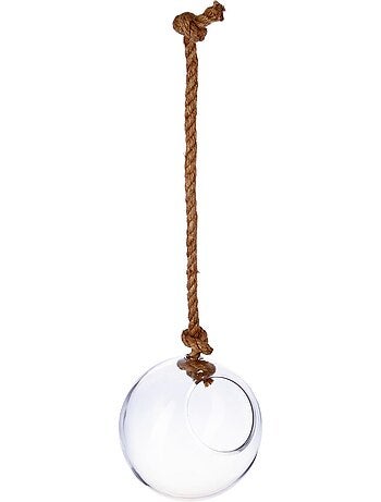 Vase boule verre et corde D19cm