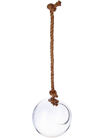 Vase boule verre et corde D19cm