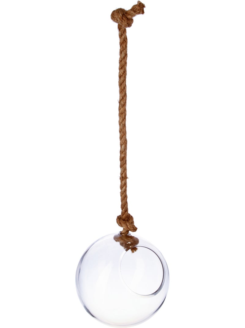 Vase boule verre et corde D19cm Transparent - Kiabi