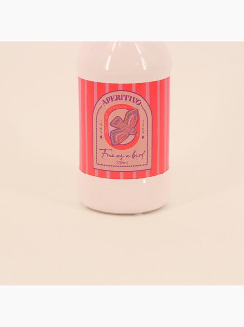 Vase bouteille blanc et rose 21cm - Kiabi