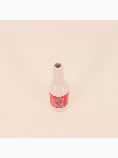 Vase bouteille blanc et rose 21cm - Kiabi