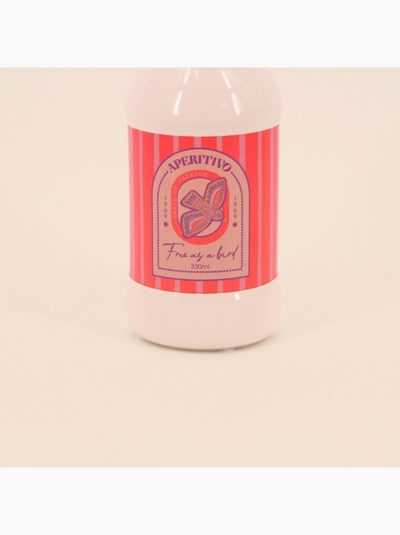 Vase bouteille blanc et rose, H21cm Rose - Kiabi