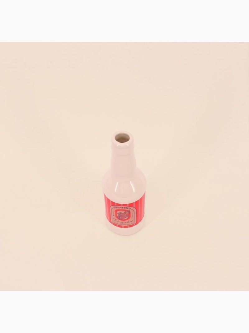 Vase bouteille blanc et rose, H21cm Rose - Kiabi