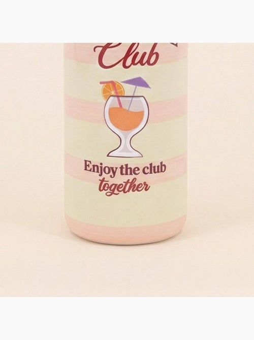 Vase bouteille cocktail club rayé beige et rose, H24cm - Kiabi