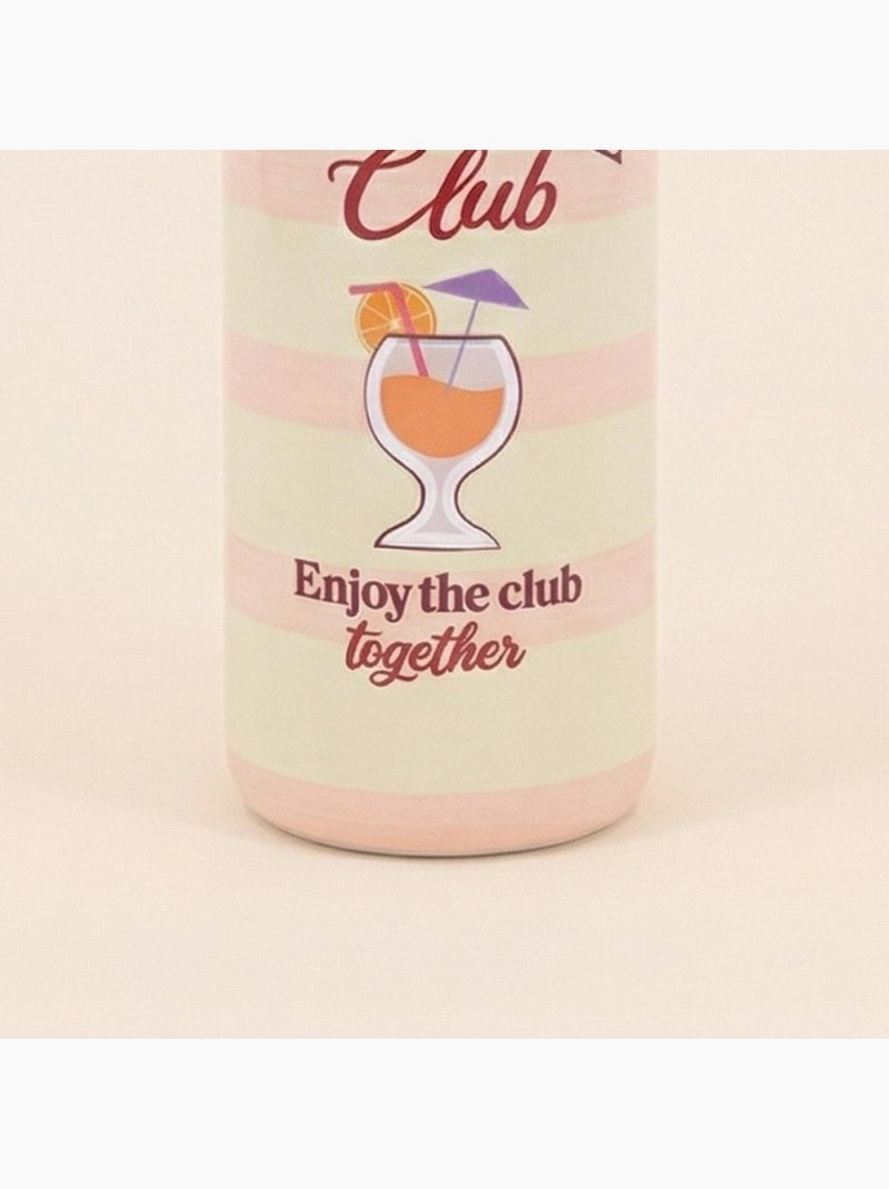 Vase bouteille cocktail club rayé beige et rose, H24cm Beige - Kiabi