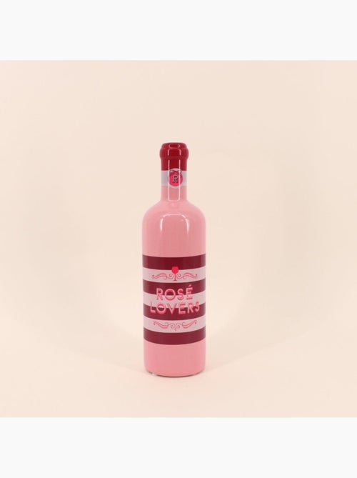Vase bouteille de vin en faïence rayée rose 29cm - Kiabi