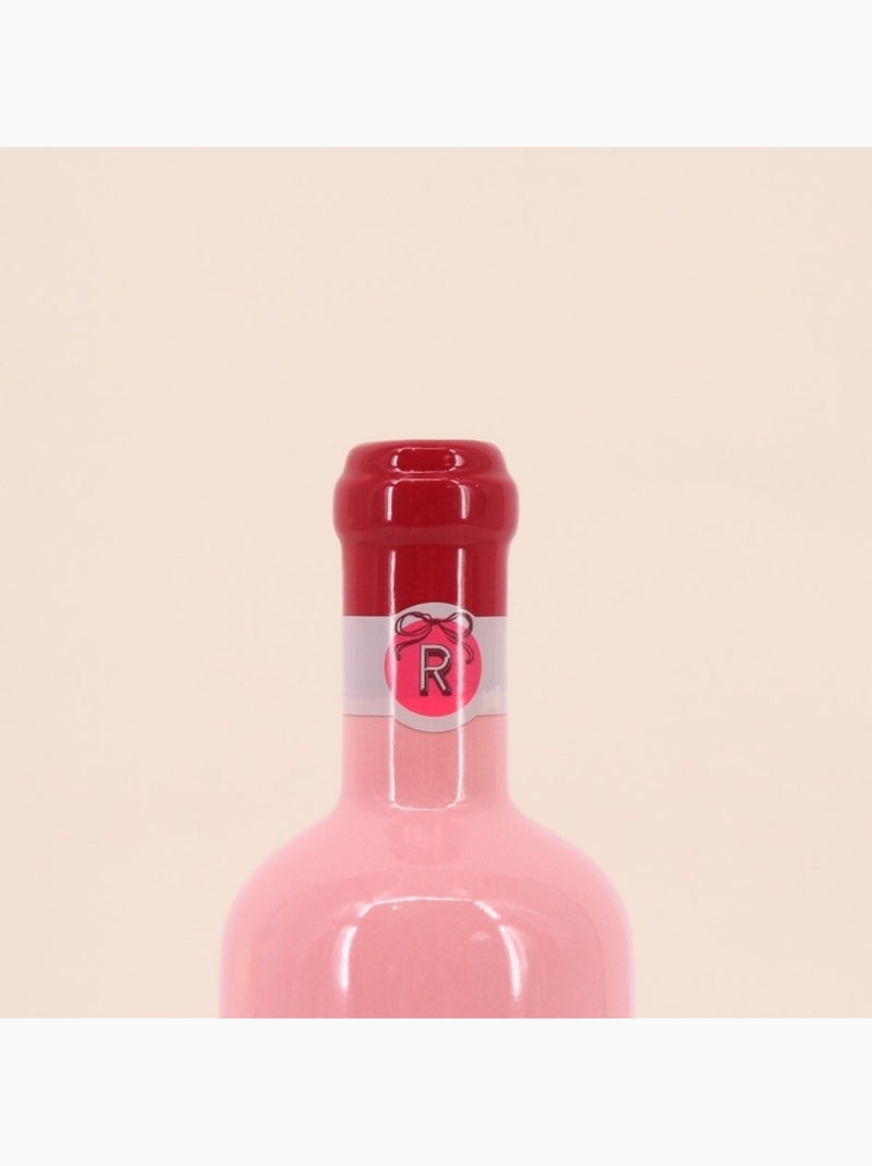 Vase bouteille de vin en faïence rayée rose, H29cm Rose - Kiabi