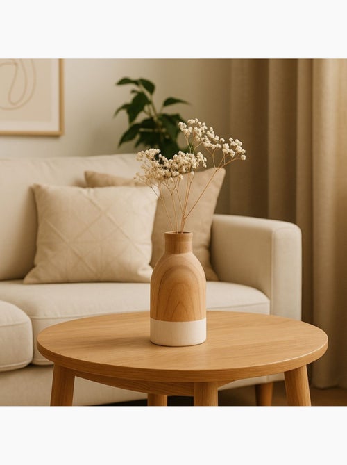 Vase bouteille en bois 20cm - Kiabi