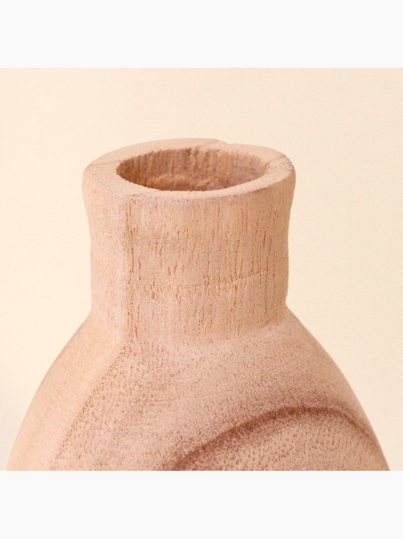 Vase bouteille en bois 20cm Beige - Kiabi