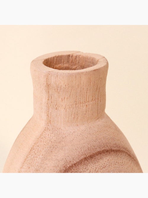 Vase bouteille en bois, H20cm - Kiabi