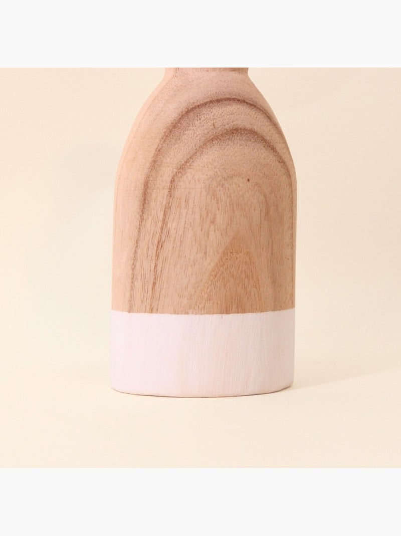 Vase bouteille en bois, H20cm Beige - Kiabi