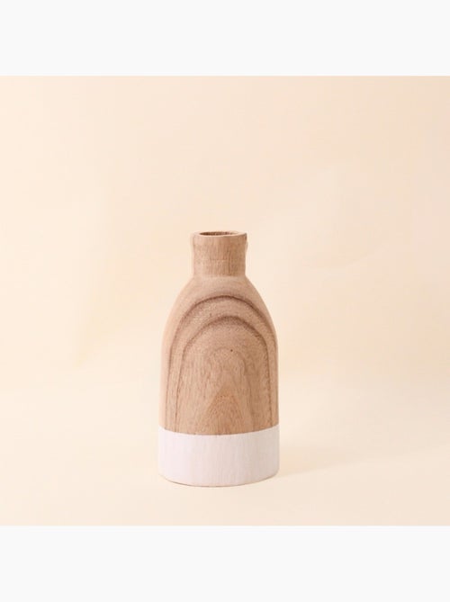 Vase bouteille en bois, H20cm - Kiabi