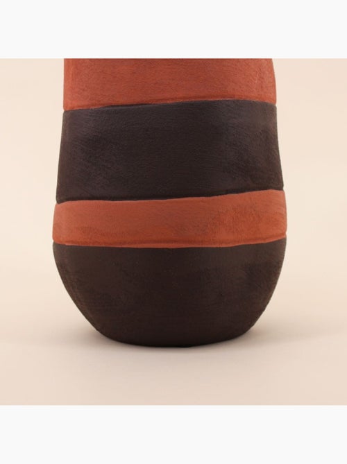 Vase bouteille en grès 3 couleurs marron, beige 45cm - Kiabi