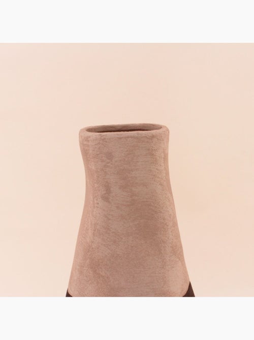 Vase bouteille en grès 3 couleurs marron, beige 45cm - Kiabi