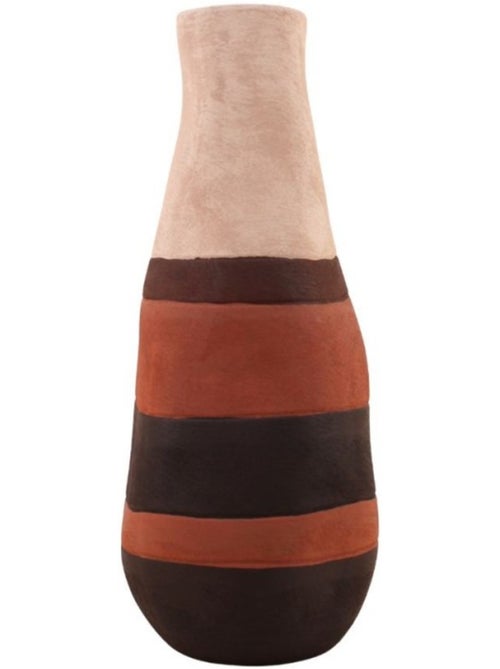 Vase bouteille en grès 3 couleurs marron, beige, H45cm - Kiabi