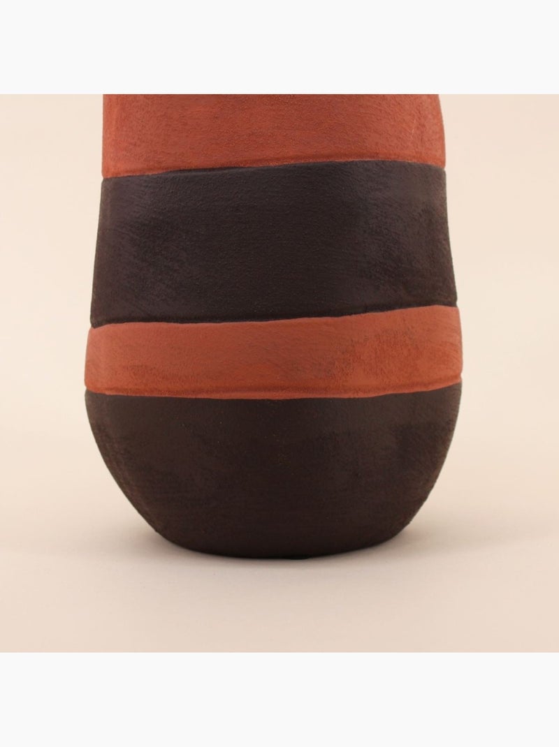 Vase bouteille en grès 3 couleurs marron, beige, H45cm Marron - Kiabi