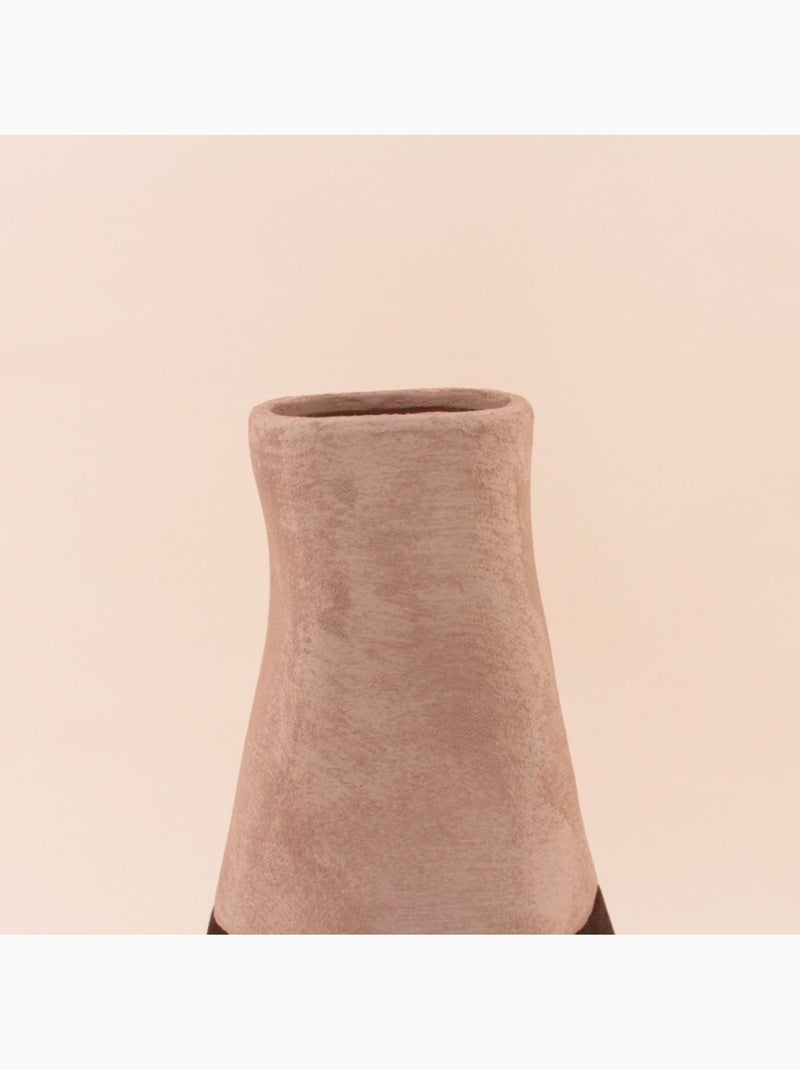 Vase bouteille en grès 3 couleurs marron, beige, H45cm Marron - Kiabi