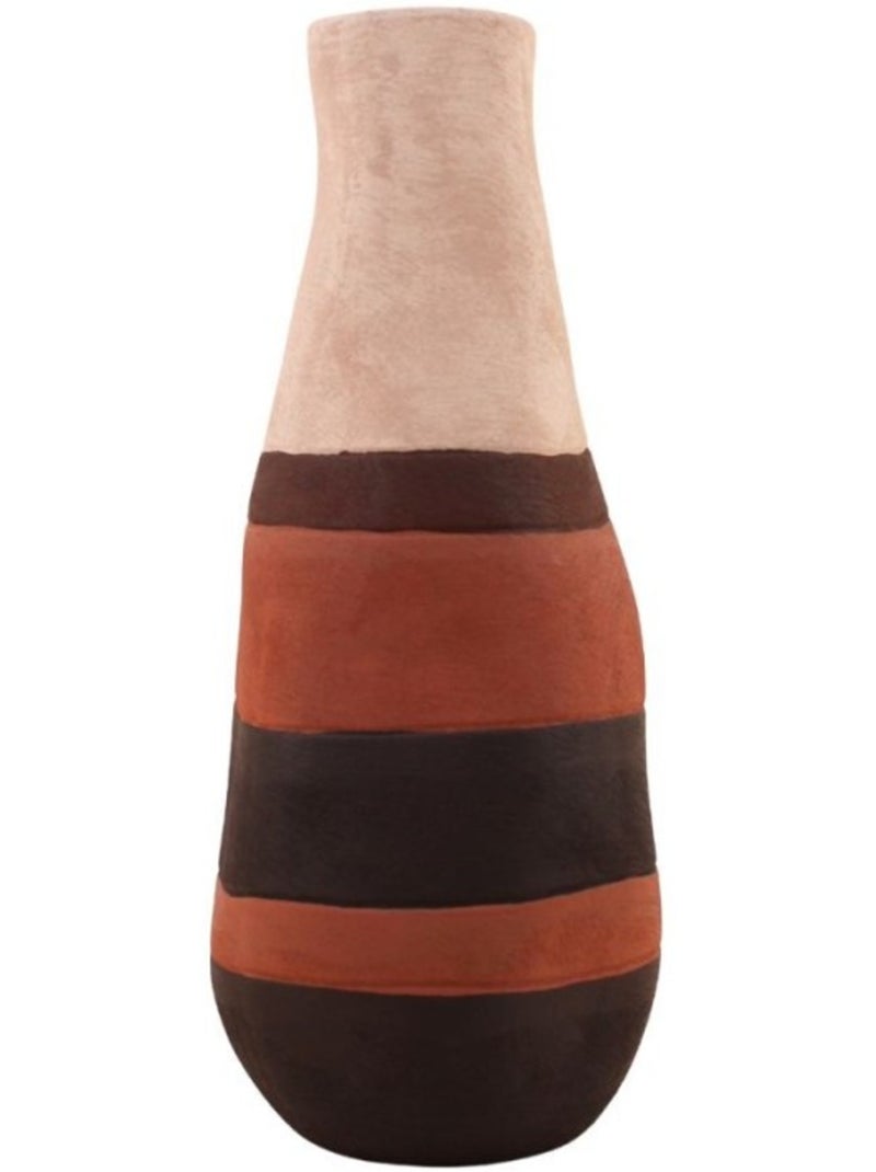 Vase bouteille en grès 3 couleurs marron, beige, H45cm Marron - Kiabi