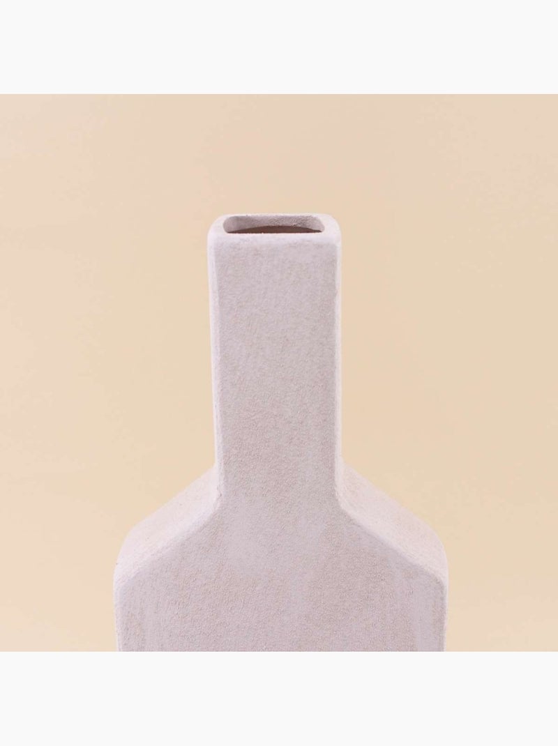 Vase bouteille géométrique en grès, H48cm Blanc - Kiabi