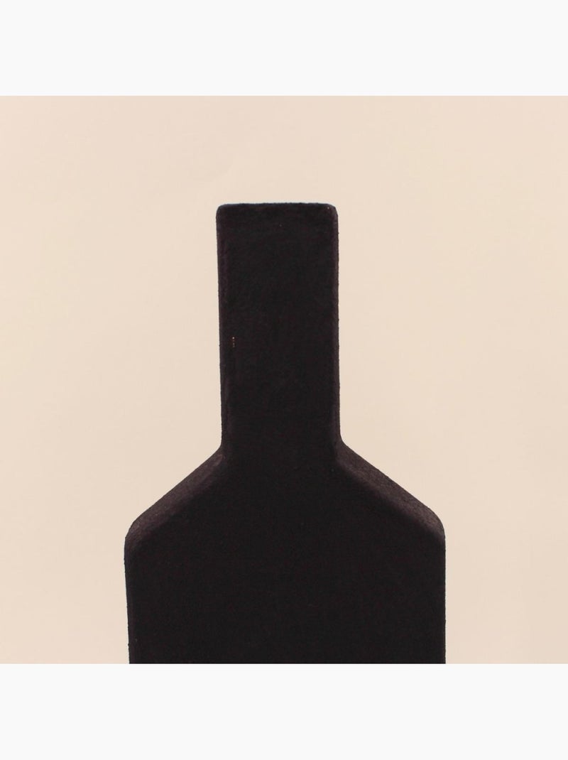 Vase bouteille géométrique en grès, H48cm Noir - Kiabi