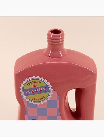 Vase bouteille lessive rose 29cm