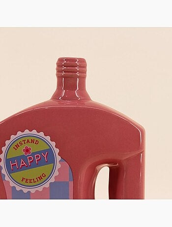 Vase bouteille lessive rose 29cm