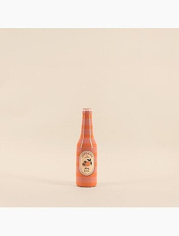 Vase bouteille limonade rose et orange, H24cm