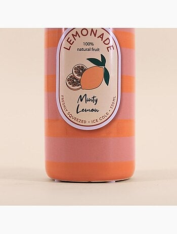 Vase bouteille limonade rose et orange, H24cm