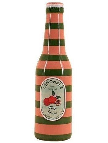 Vase bouteille limonade rose et vert, H24cm