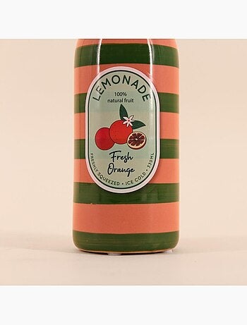 Vase bouteille limonade rose / vert 24cm