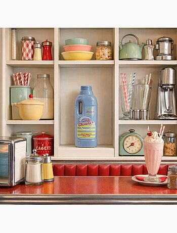 Vase bouteille nettoyant voiture bleu 26cm