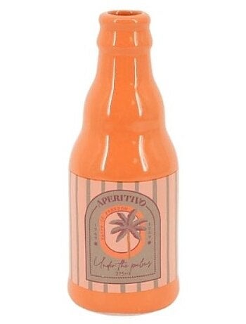 Vase bouteille palmier orange 24cm