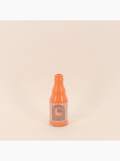 Vase bouteille palmier orange 24cm - Kiabi