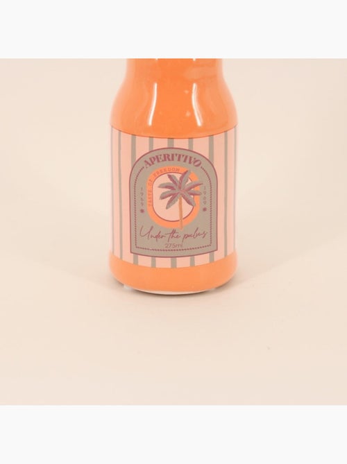 Vase bouteille palmier orange 24cm - Kiabi
