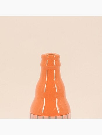 Vase bouteille palmier orange, H24cm