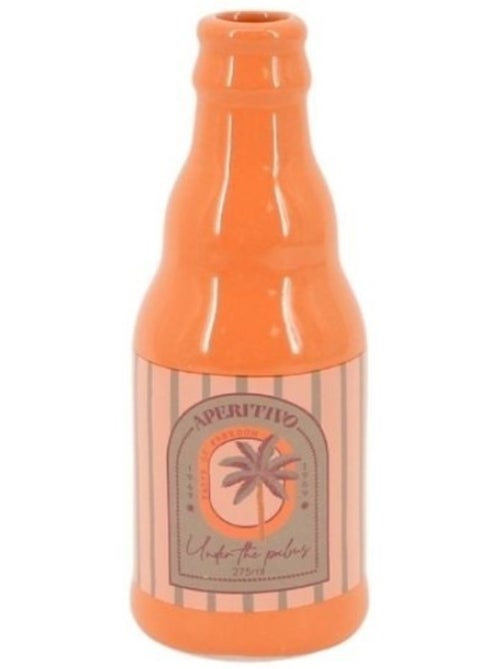 Vase bouteille palmier orange, H24cm - Kiabi