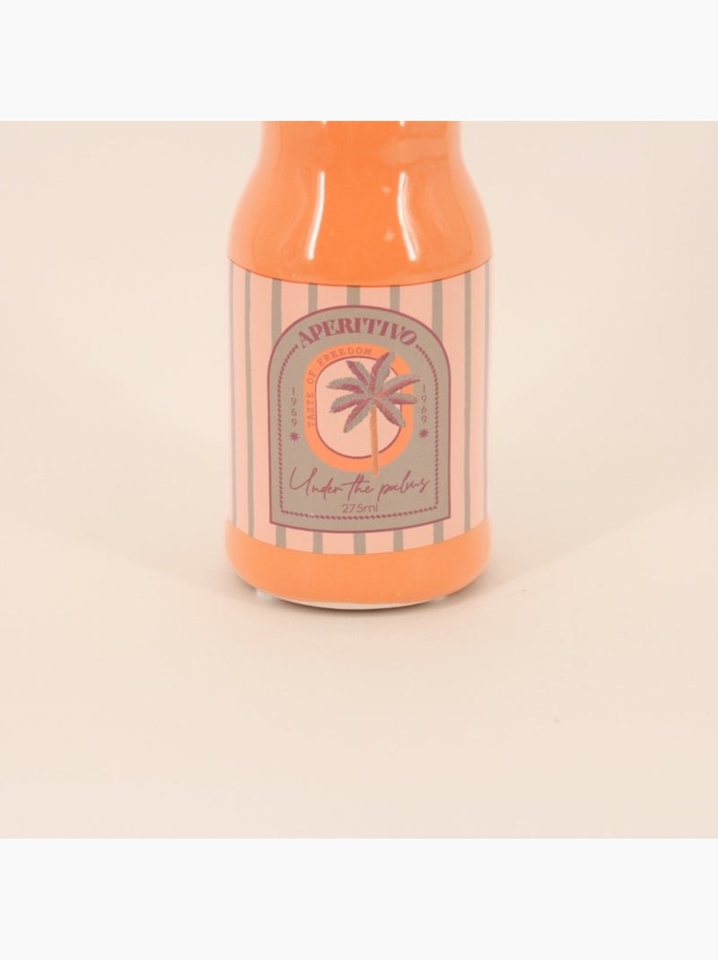 Vase bouteille palmier orange, H24cm Orange - Kiabi