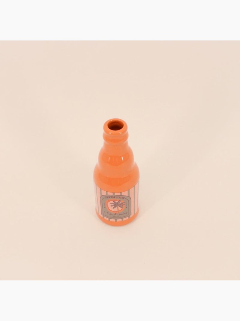 Vase bouteille palmier orange, H24cm Orange - Kiabi
