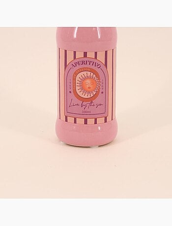 Vase bouteille soleil rose, H22cm