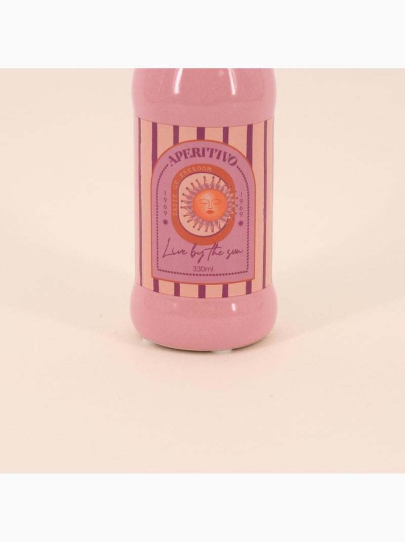 Vase bouteille soleil rose, H22cm Rose - Kiabi