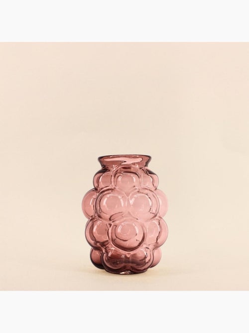 Vase bulles en verre fait main rose, H21cm - Kiabi Vase bulles en verre fait main rose, H21cm - Kiabi