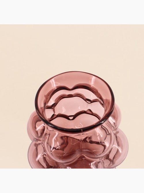 Vase bulles en verre fait main rose, H21cm - Kiabi Vase bulles en verre fait main rose, H21cm - Kiabi