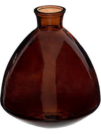 Vase "Candy" verre recyclé marron H19cm