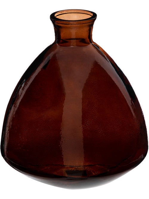 Vase "Candy" verre recyclé marron H19cm - Kiabi