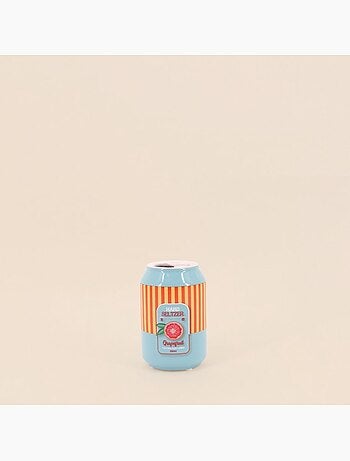 Vase canette limonade bleu et orange, H11cm