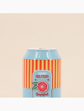 Vase canette limonade bleu et orange, H11cm