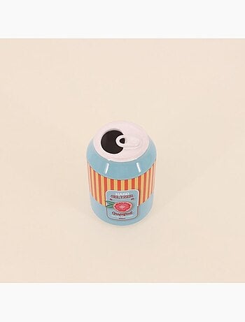 Vase canette limonade bleu et orange, H11cm