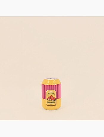 Vase canette limonade jaune et rose, H11cm