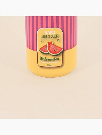 Vase canette limonade jaune, rose 11cm