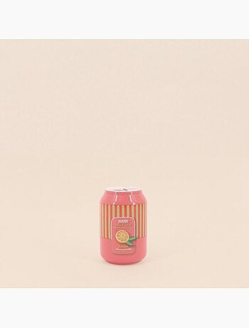 Vase canette limonade parme et jaune, H11cm